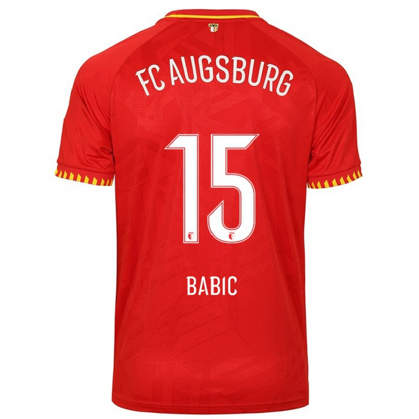 Danxen Dětské David Babic #15 Červená Žlutá Daleko Hráčské Dresy 2025/26 Dres