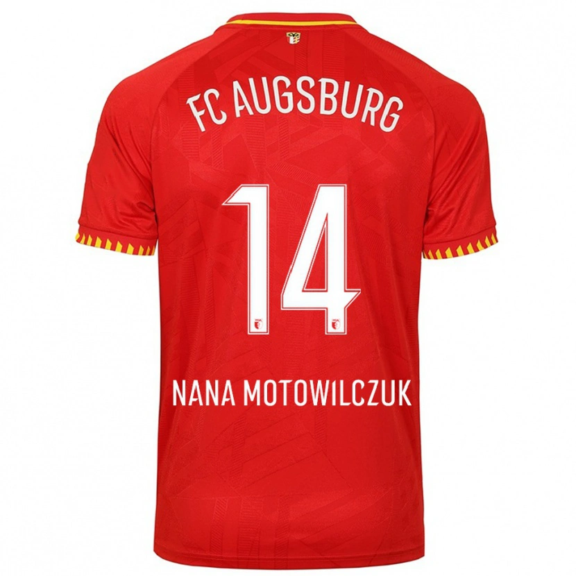 Danxen Dětské Kevin Nana Motowilczuk #14 Červená Žlutá Daleko Hráčské Dresy 2025/26 Dres