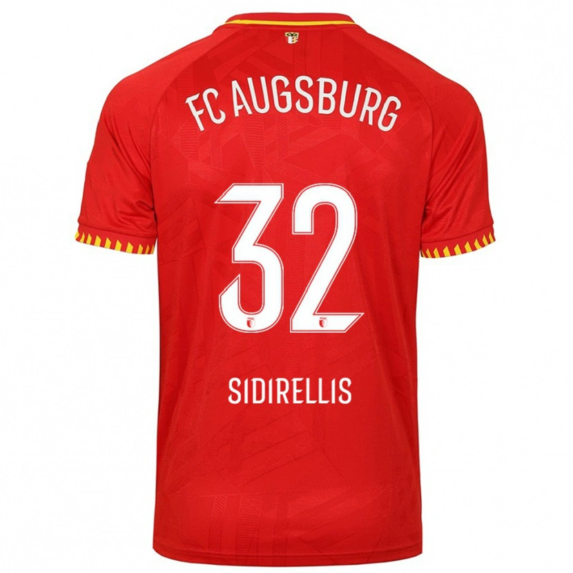 Danxen Dětské Konstantinos Sidirellis #32 Červená Žlutá Daleko Hráčské Dresy 2025/26 Dres