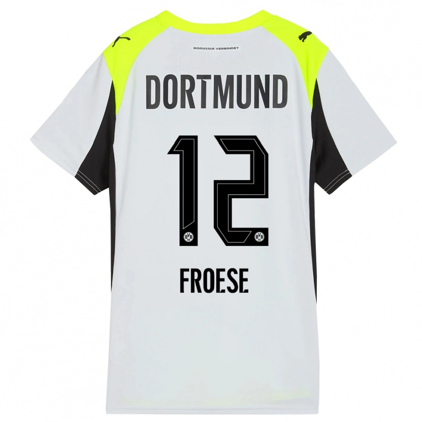 Danxen Dětské Julien Froese #12 Fluorescenční Žlutá Daleko Hráčské Dresy 2025/26 Dres