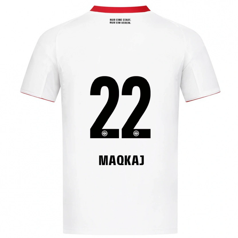 Danxen Dětské Dritan Maqkaj #22 Bílá Červená Daleko Hráčské Dresy 2025/26 Dres