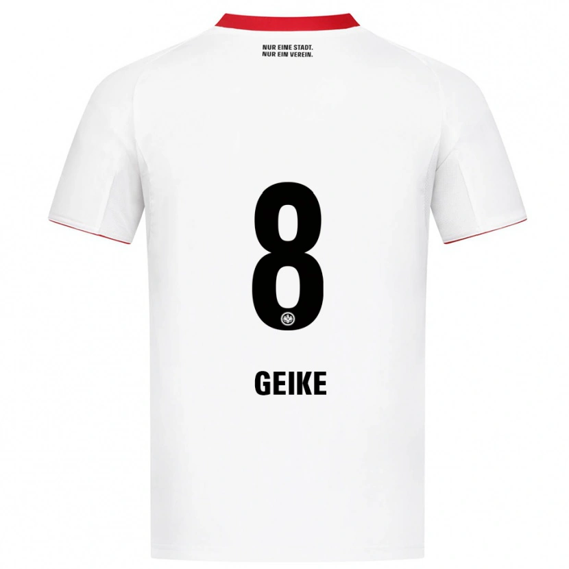 Danxen Dětské Jonah Geike #8 Bílá Červená Daleko Hráčské Dresy 2025/26 Dres