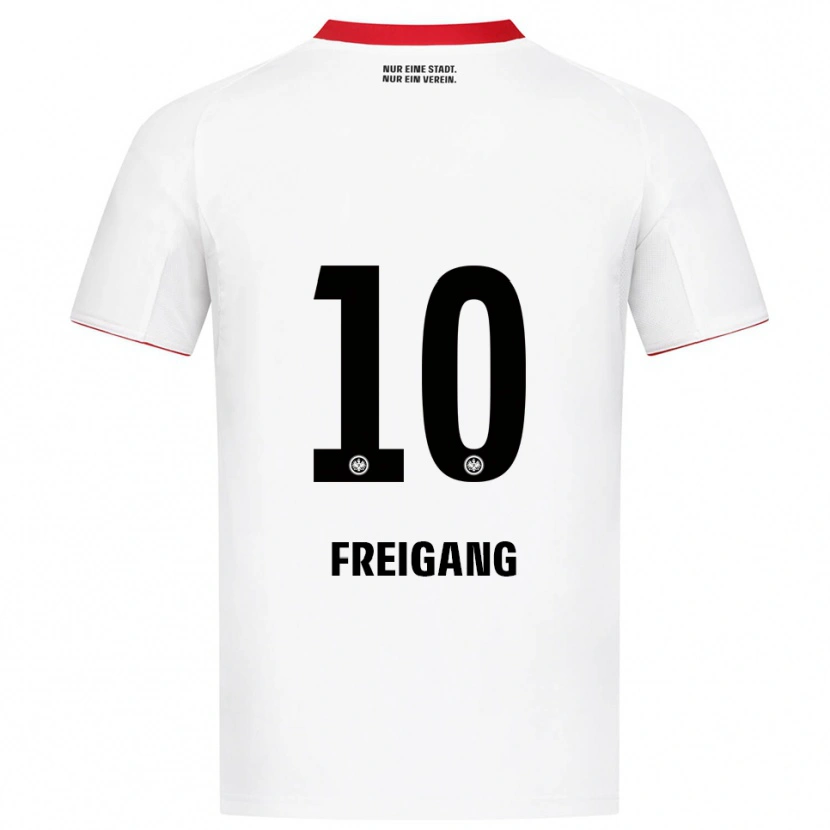 Danxen Dětské Laura Freigang #10 Bílá Červená Daleko Hráčské Dresy 2025/26 Dres