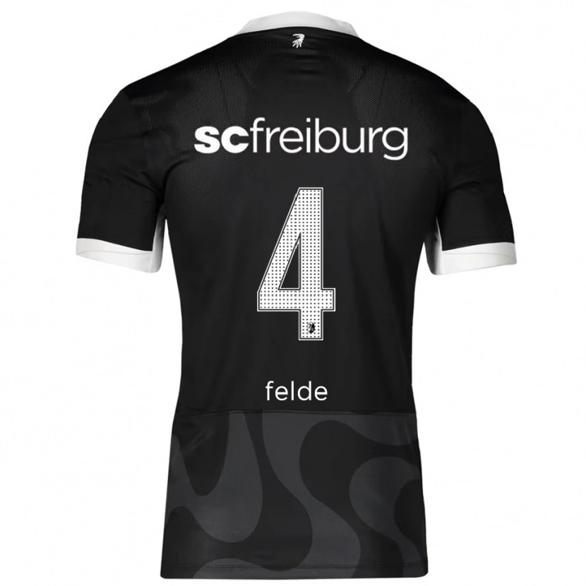 Danxen Dětské Meret Felde #4 Černá Bílá Daleko Hráčské Dresy 2025/26 Dres