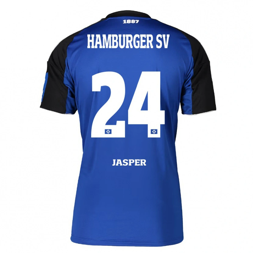 Danxen Dětské Jan-Lukas Jasper #24 Modrá Černá Daleko Hráčské Dresy 2025/26 Dres