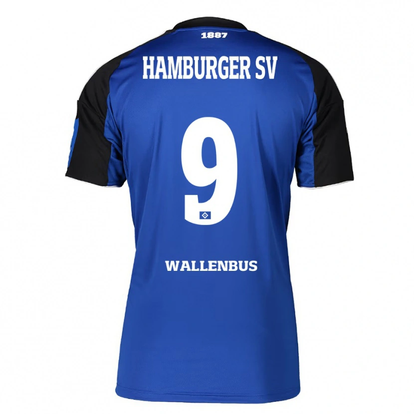 Danxen Dětské Noah Wallenßus #9 Modrá Černá Daleko Hráčské Dresy 2025/26 Dres