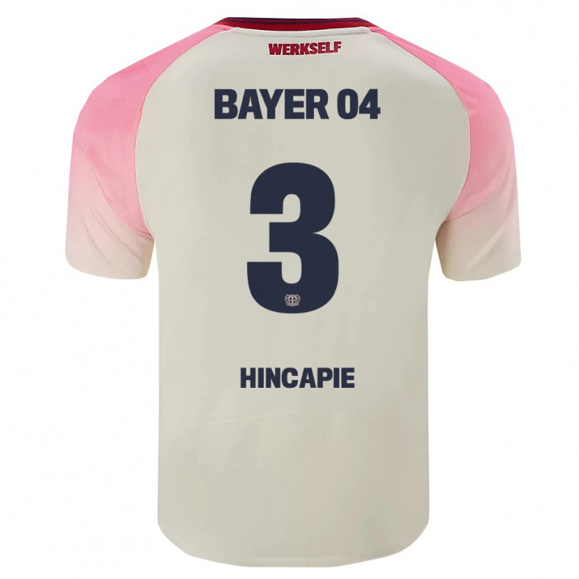 Danxen Dětské Piero Hincapié #3 Růžová Špinavě Bílá Daleko Hráčské Dresy 2025/26 Dres