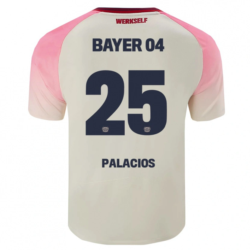 Danxen Dětské Exequiel Palacios #25 Růžová Špinavě Bílá Daleko Hráčské Dresy 2025/26 Dres