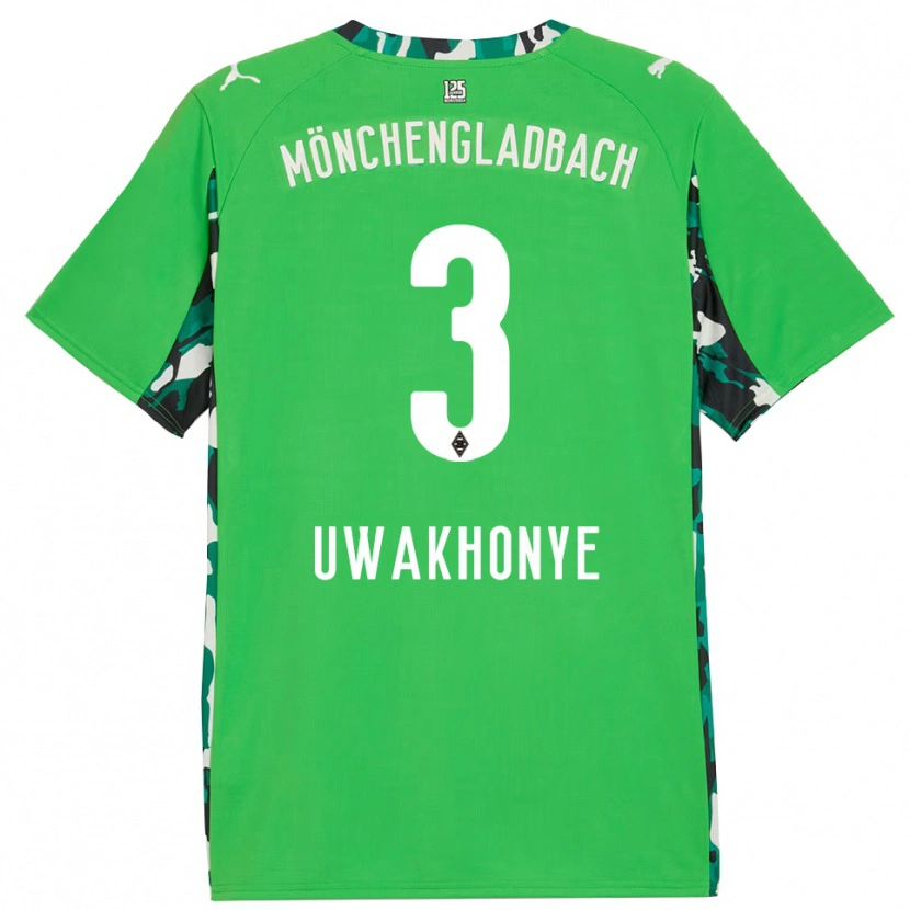 Danxen Dětské Joshua Uwakhonye #3 Zelená Černá Daleko Hráčské Dresy 2025/26 Dres