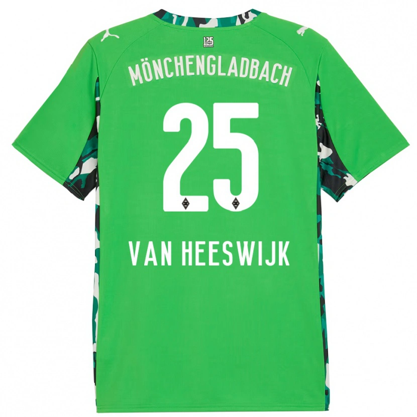 Danxen Dětské Amber Van Heeswijk #25 Zelená Černá Daleko Hráčské Dresy 2025/26 Dres