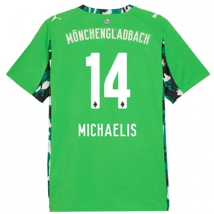 Danxen Dětské Yannick Michaelis #14 Zelená Černá Daleko Hráčské Dresy 2025/26 Dres