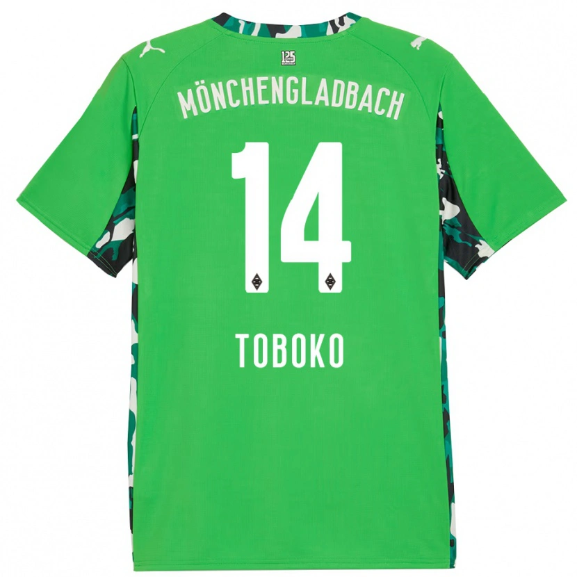 Danxen Dětské Rubén Toboko #14 Zelená Černá Daleko Hráčské Dresy 2025/26 Dres