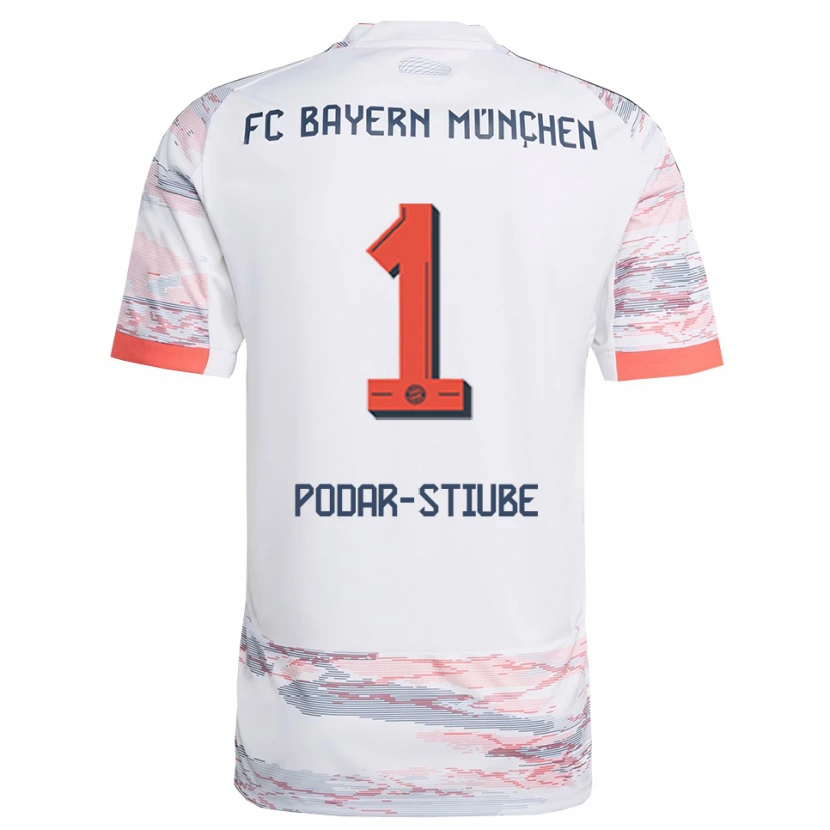 Danxen Dětské David Podar-Stiube #1 Bílá Šedá Daleko Hráčské Dresy 2025/26 Dres