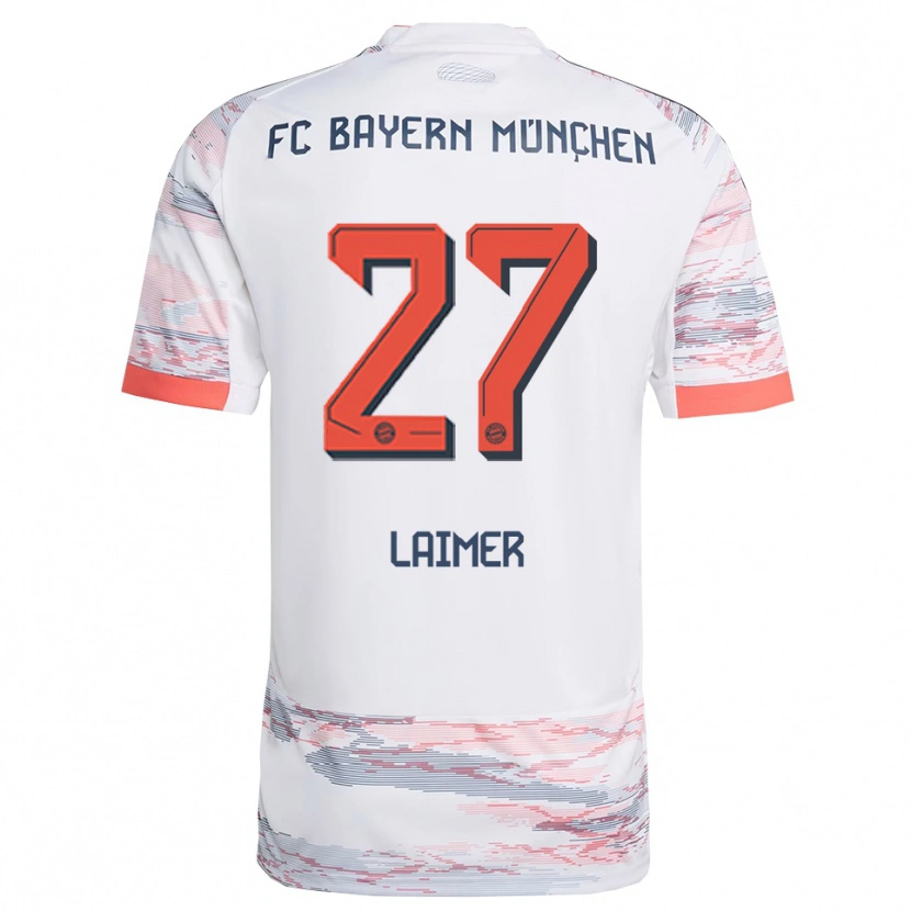 Danxen Dětské Konrad Laimer #27 Bílá Šedá Daleko Hráčské Dresy 2025/26 Dres