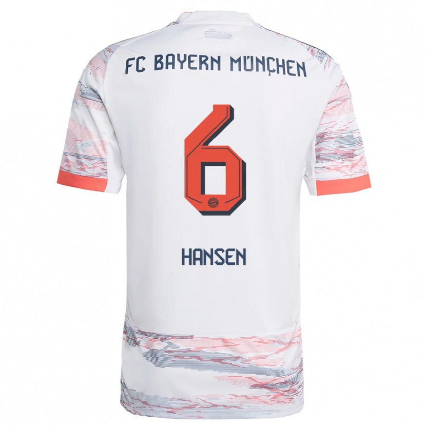 Danxen Dětské Tuva Hansen #6 Bílá Šedá Daleko Hráčské Dresy 2025/26 Dres
