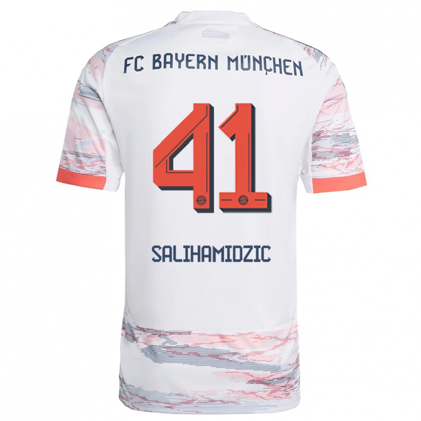 Danxen Dětské Nick Salihamidzic #41 Bílá Šedá Daleko Hráčské Dresy 2025/26 Dres