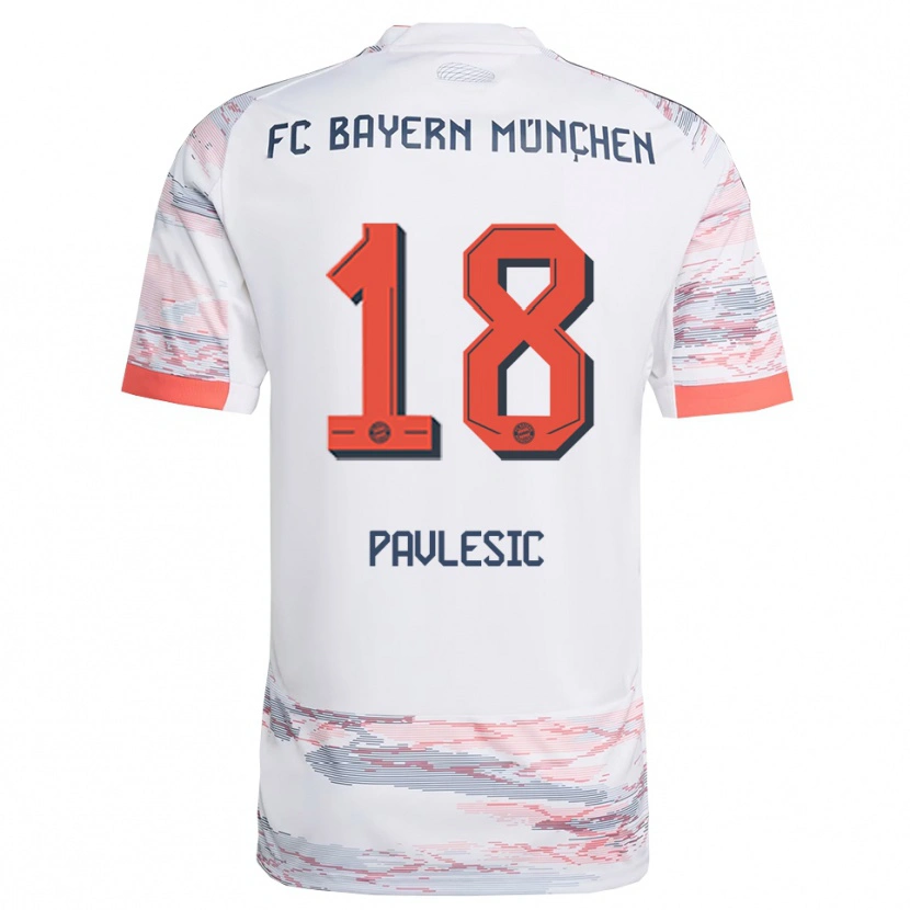 Danxen Dětské Anthony Pavlesic #18 Bílá Šedá Daleko Hráčské Dresy 2025/26 Dres