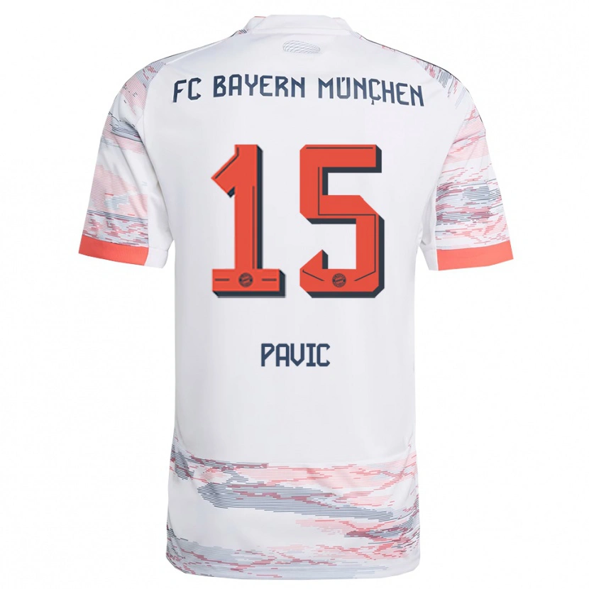 Danxen Dětské Filip Pavic #15 Bílá Šedá Daleko Hráčské Dresy 2025/26 Dres