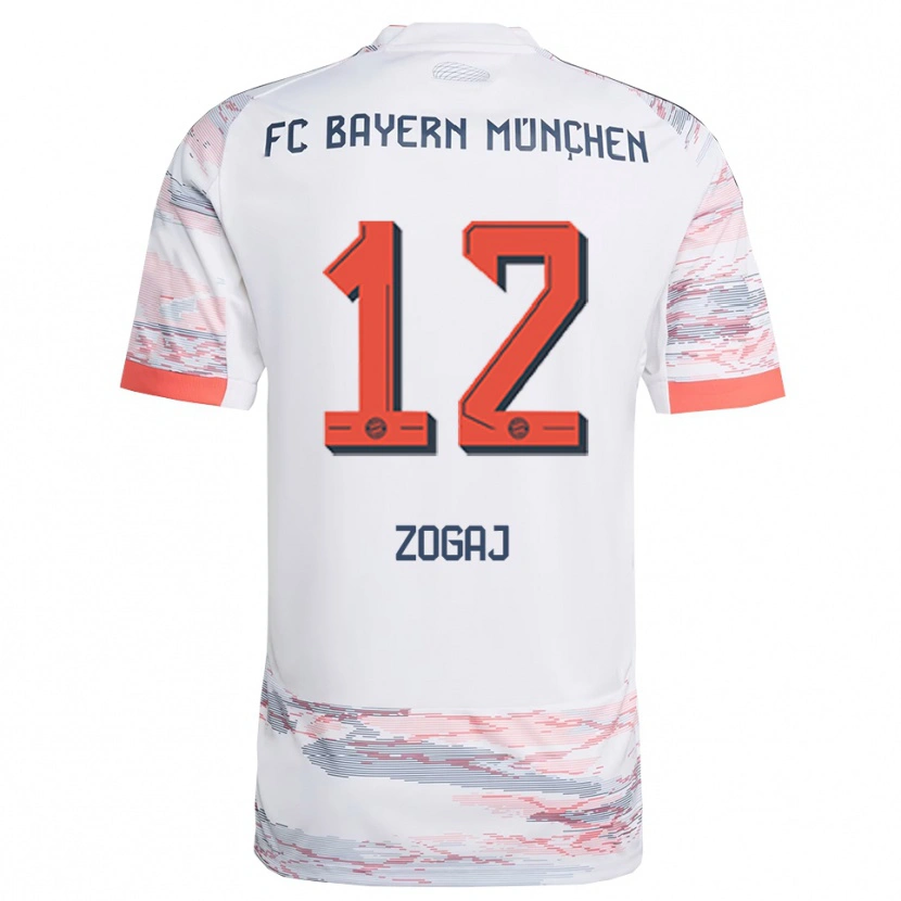 Danxen Dětské Nderim Zogaj #12 Bílá Šedá Daleko Hráčské Dresy 2025/26 Dres