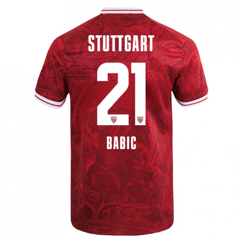 Danxen Dětské Emma Babic #21 Červená Černá Daleko Hráčské Dresy 2025/26 Dres