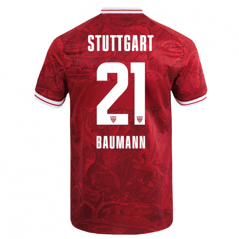 Danxen Dětské Katharina Baumann #21 Červená Černá Daleko Hráčské Dresy 2025/26 Dres