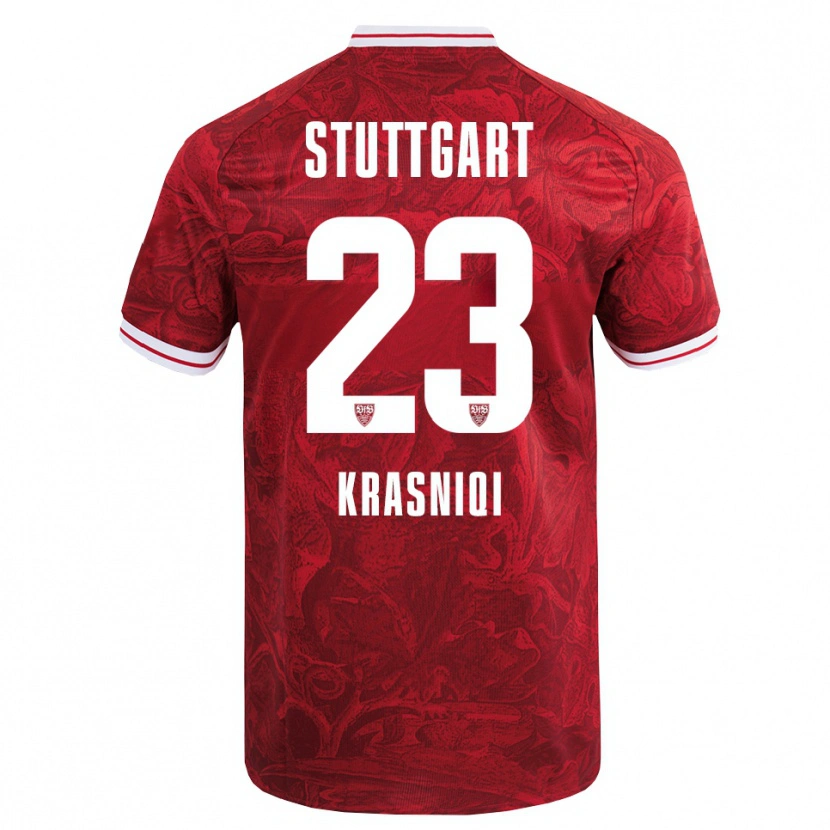 Danxen Dětské Elton Krasniqi #23 Červená Černá Daleko Hráčské Dresy 2025/26 Dres