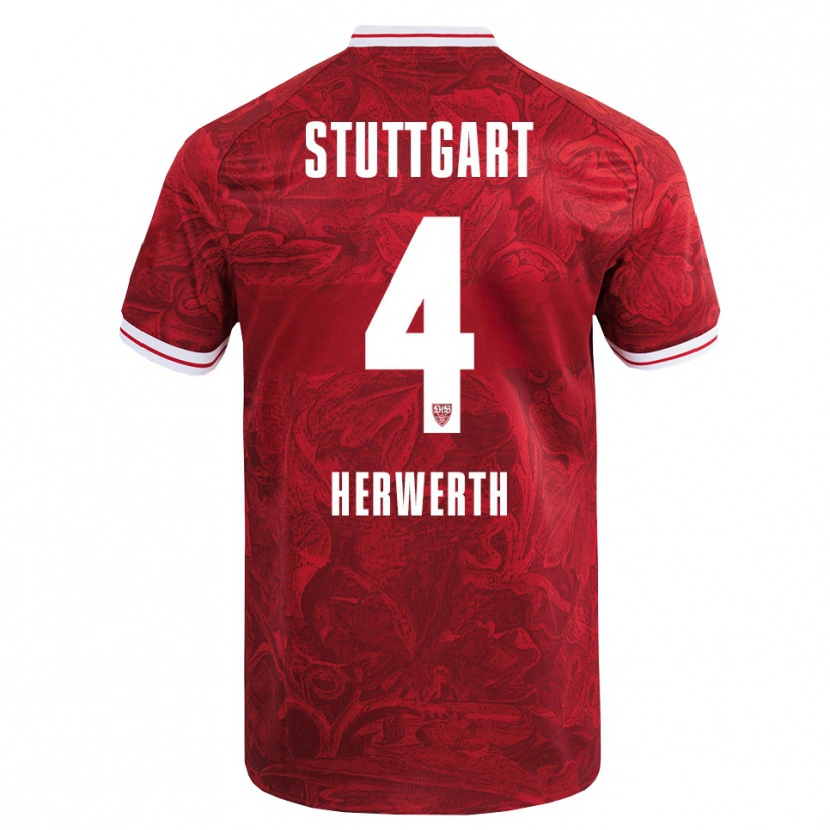 Danxen Dětské Maximilian Herwerth #4 Červená Černá Daleko Hráčské Dresy 2025/26 Dres