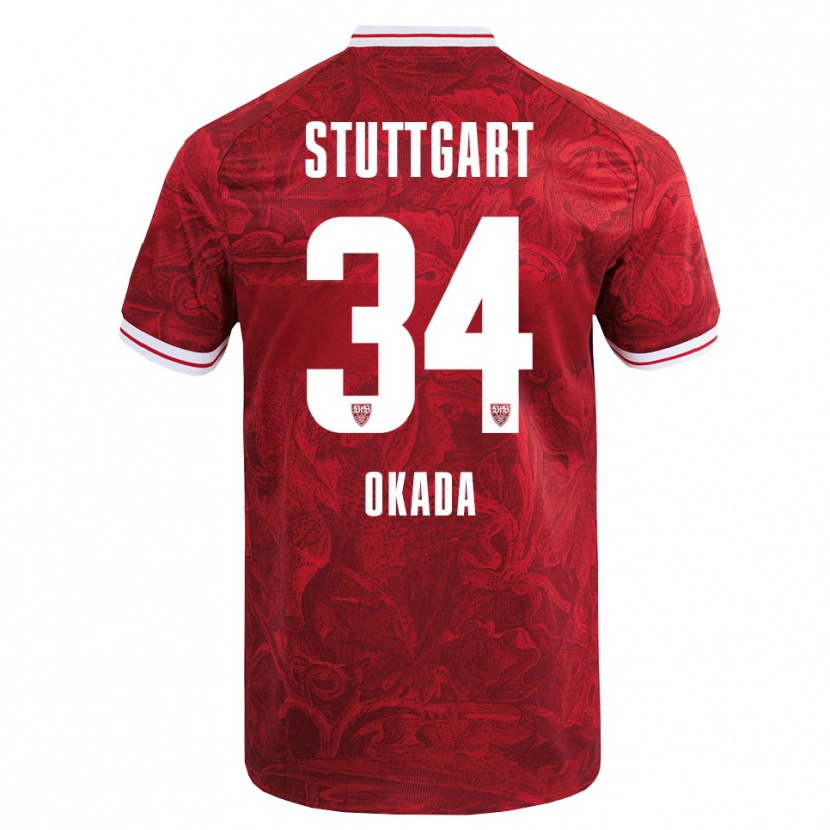 Danxen Dětské Rei Okada #34 Červená Černá Daleko Hráčské Dresy 2025/26 Dres