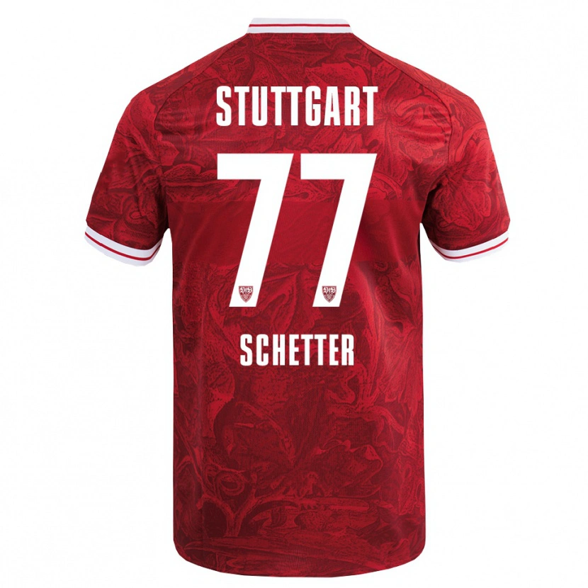 Danxen Dětské Leonie Schetter #77 Červená Černá Daleko Hráčské Dresy 2025/26 Dres