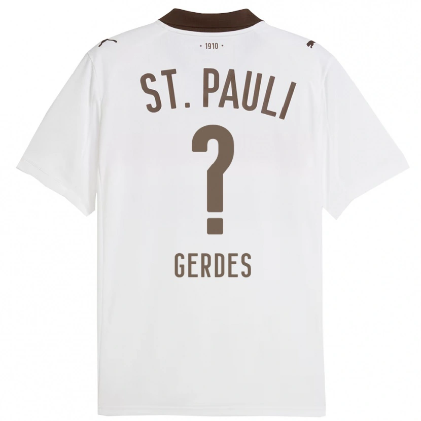 Danxen Dětské Dennis Gerdes #0 Bílá Červená Daleko Hráčské Dresy 2025/26 Dres