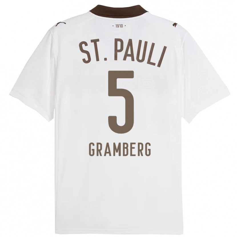 Danxen Dětské Jamel Gramberg #5 Bílá Červená Daleko Hráčské Dresy 2025/26 Dres
