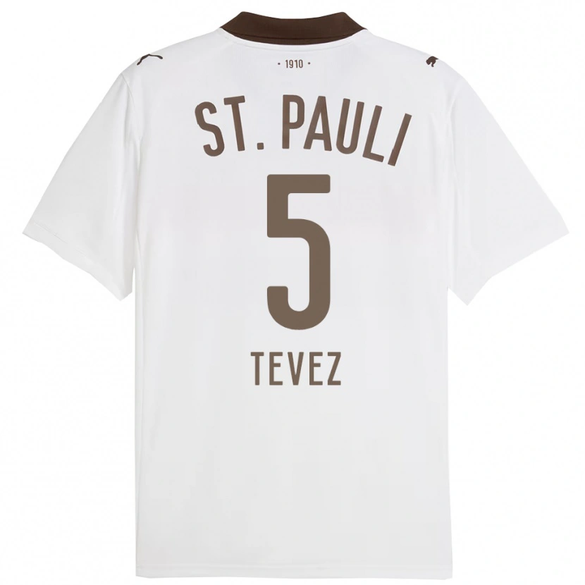 Danxen Dětské Federico Tevez #5 Bílá Červená Daleko Hráčské Dresy 2025/26 Dres