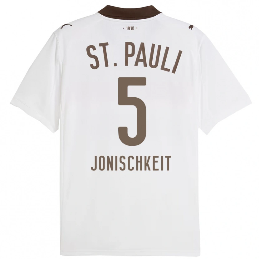 Danxen Dětské Jamal Jonischkeit #5 Bílá Červená Daleko Hráčské Dresy 2025/26 Dres