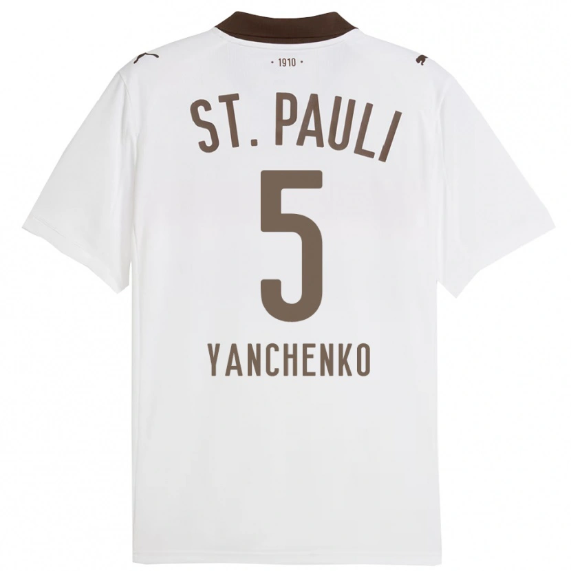 Danxen Dětské Alla Yanchenko #5 Bílá Červená Daleko Hráčské Dresy 2025/26 Dres