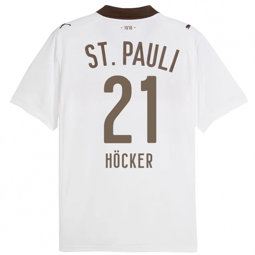 Danxen Dětské Elias Höcker #21 Bílá Červená Daleko Hráčské Dresy 2025/26 Dres