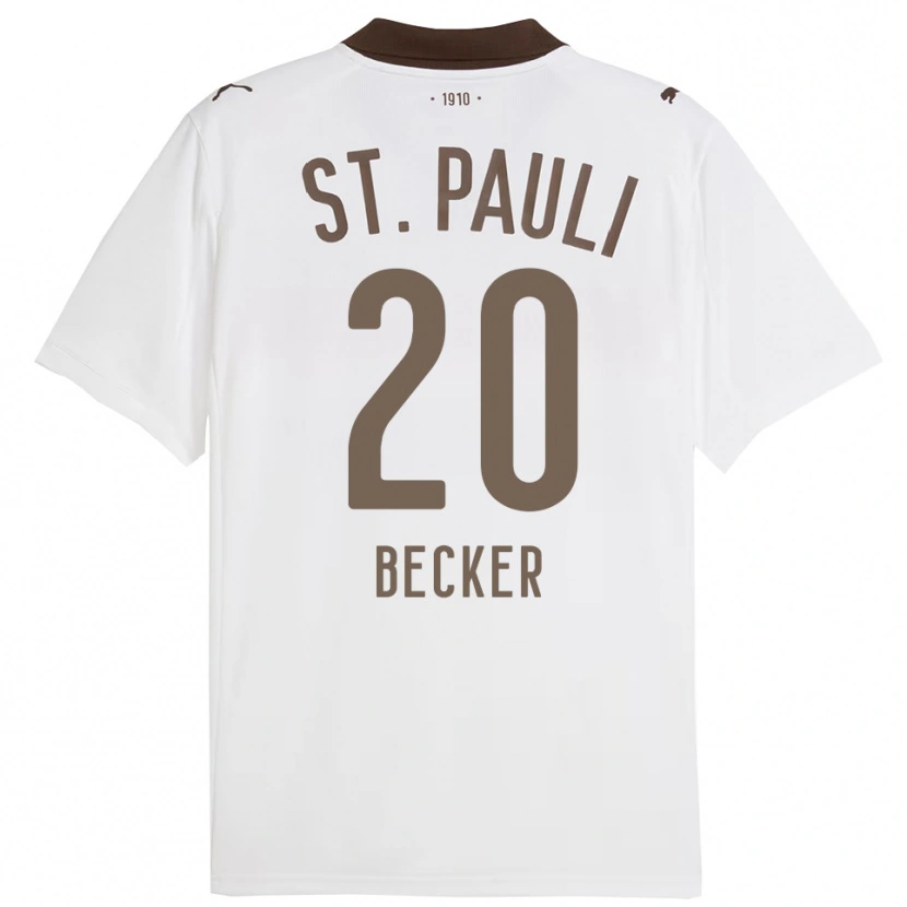 Danxen Dětské Jesper Becker #20 Bílá Červená Daleko Hráčské Dresy 2025/26 Dres