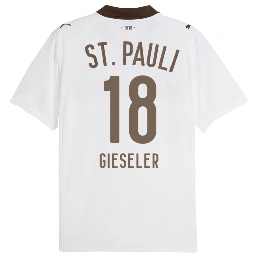 Danxen Dětské Madeline Gieseler #18 Bílá Červená Daleko Hráčské Dresy 2025/26 Dres