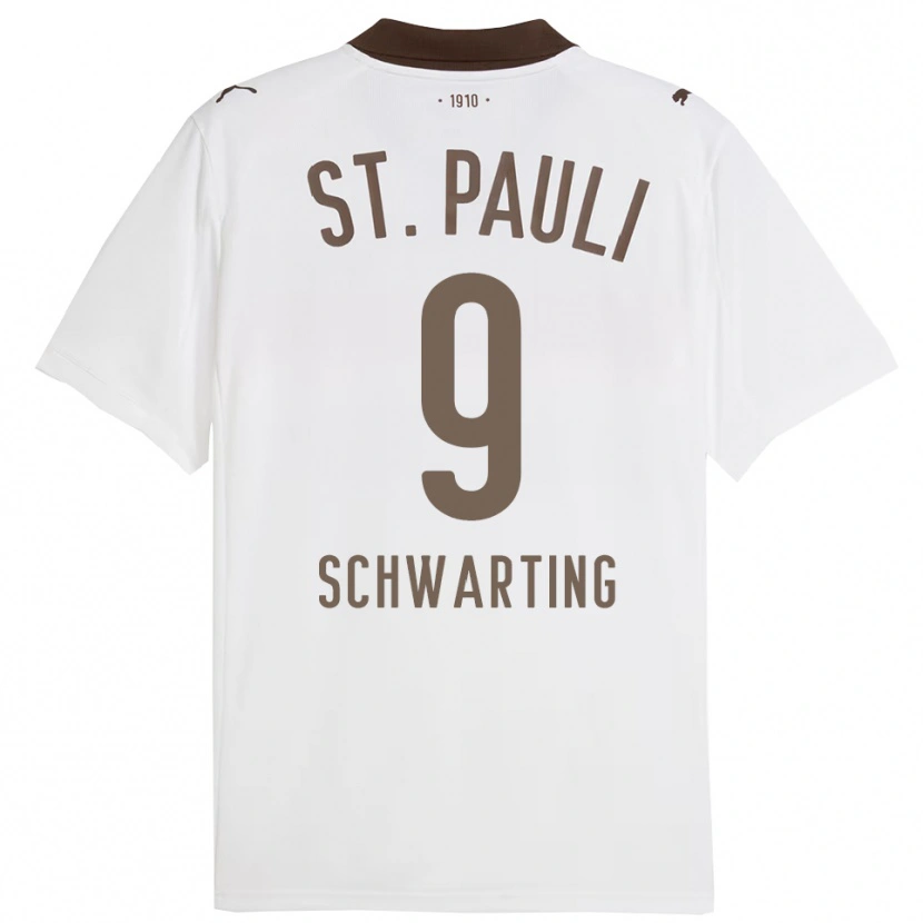 Danxen Dětské Dominik Schwarting #9 Bílá Červená Daleko Hráčské Dresy 2025/26 Dres