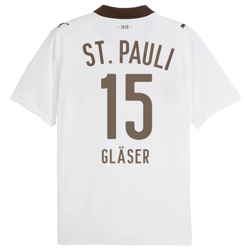 Danxen Dětské Julian Gläser #15 Bílá Červená Daleko Hráčské Dresy 2025/26 Dres