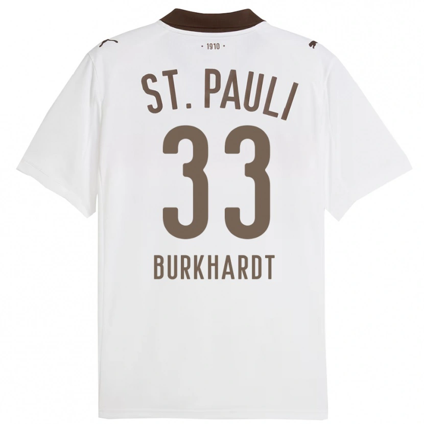 Danxen Dětské Jannik Burkhardt #33 Bílá Červená Daleko Hráčské Dresy 2025/26 Dres