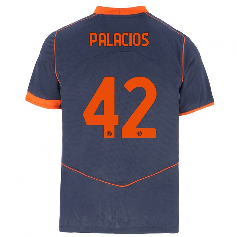 Danxen Dětské Tomás Palacios #42 Šedá Oranžová Třetí Hráčské Dresy 2025/26 Dres