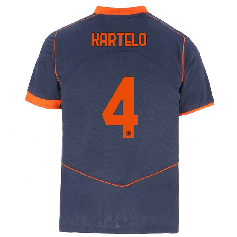 Danxen Dětské Dominik Kartelo #4 Šedá Oranžová Třetí Hráčské Dresy 2025/26 Dres