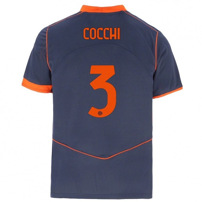 Danxen Dětské Matteo Cocchi #3 Šedá Oranžová Třetí Hráčské Dresy 2025/26 Dres