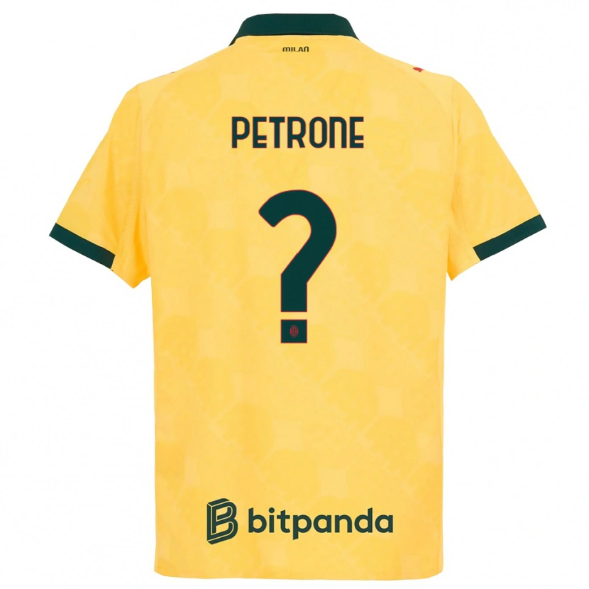Danxen Dětské Daniele Petrone #0 Žlutá Černá Třetí Hráčské Dresy 2025/26 Dres