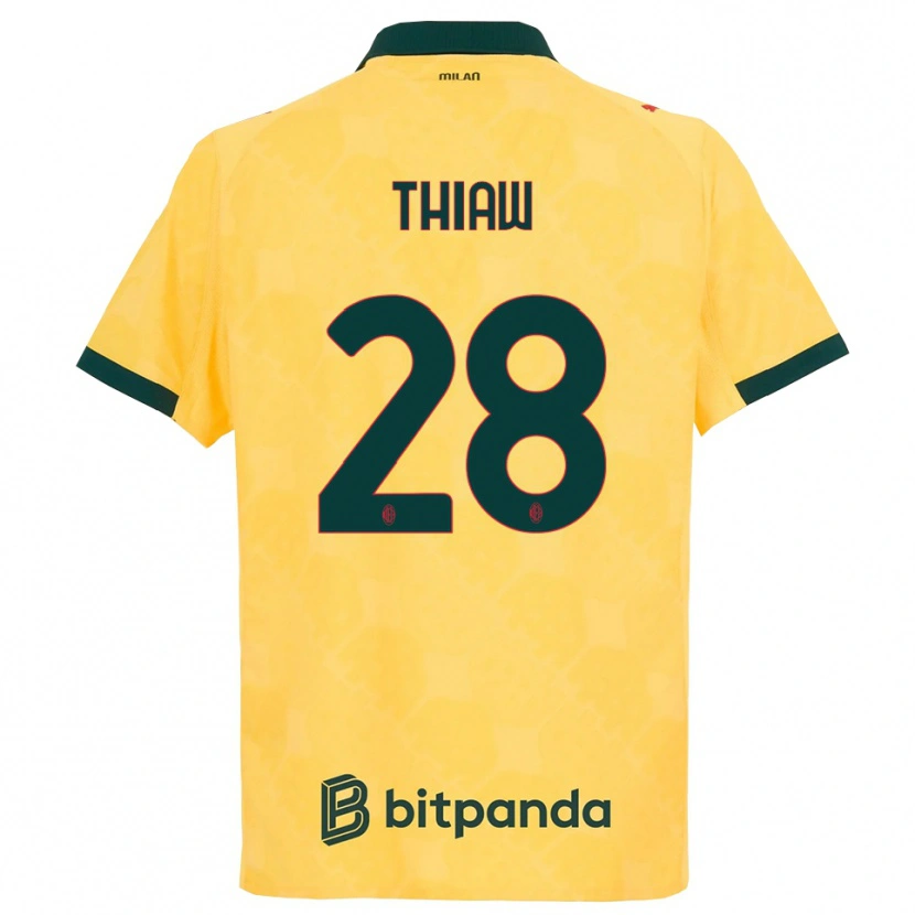 Danxen Dětské Malick Thiaw #28 Žlutá Černá Třetí Hráčské Dresy 2025/26 Dres