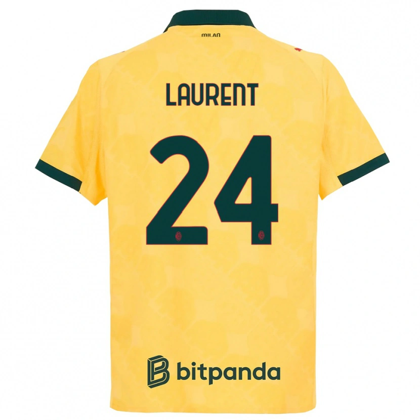 Danxen Dětské Emelyne Ann-Emmanuelle Laurent #24 Žlutá Černá Třetí Hráčské Dresy 2025/26 Dres