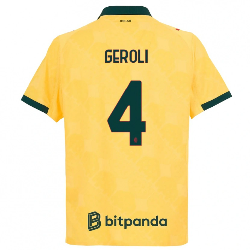 Danxen Dětské Matteo Geroli #4 Žlutá Černá Třetí Hráčské Dresy 2025/26 Dres