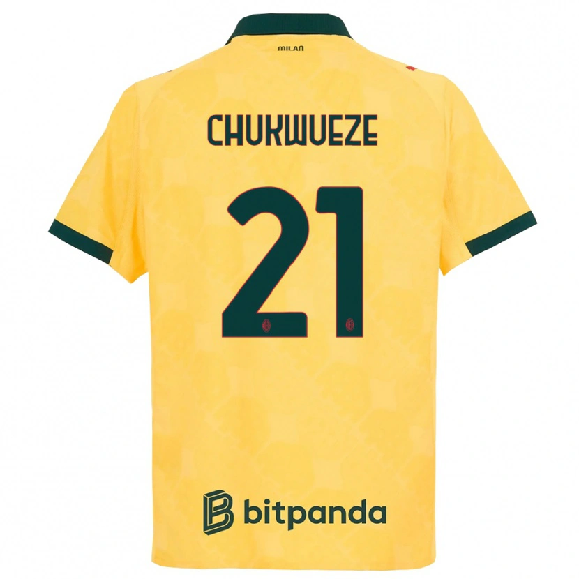 Danxen Dětské Samuel Chukwueze #21 Žlutá Černá Třetí Hráčské Dresy 2025/26 Dres