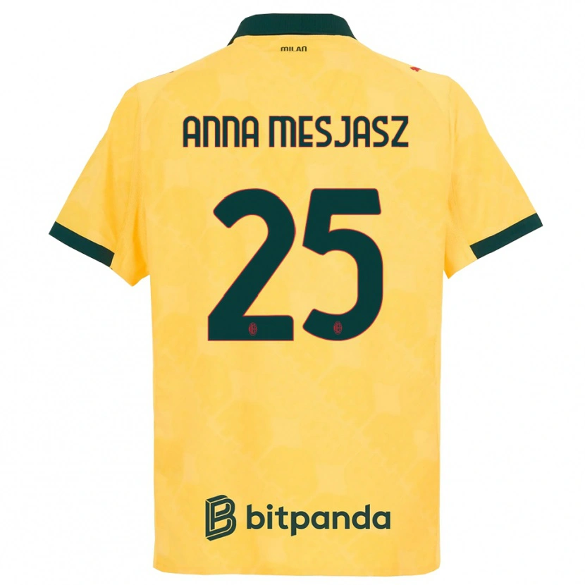 Danxen Dětské Małgorzata Anna Mesjasz #25 Žlutá Černá Třetí Hráčské Dresy 2025/26 Dres