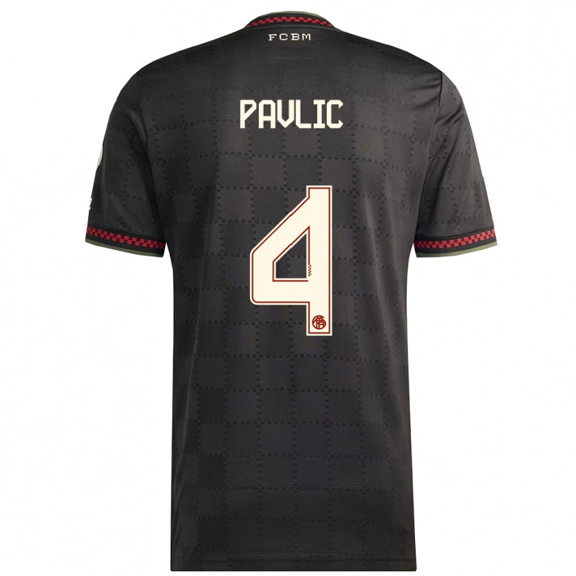 Danxen Dětské Raphael Pavlic #4 Černá Bílá Třetí Hráčské Dresy 2025/26 Dres